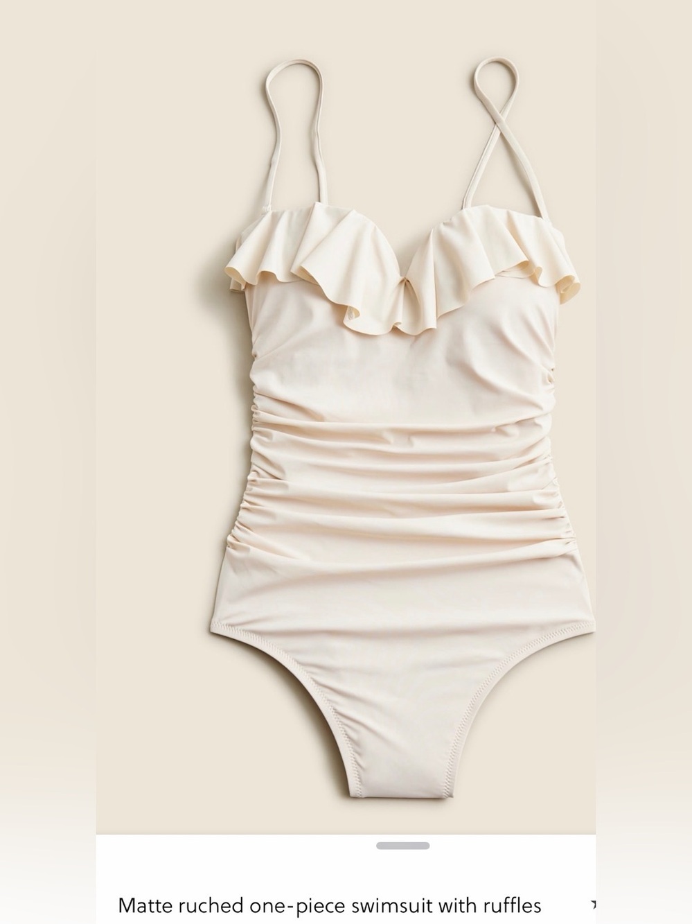 J. Crew Cream Ruffled One-Piece Swimsuit